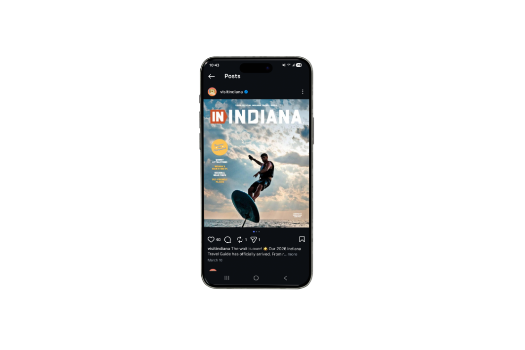 Indiana Instagram post on iPhone