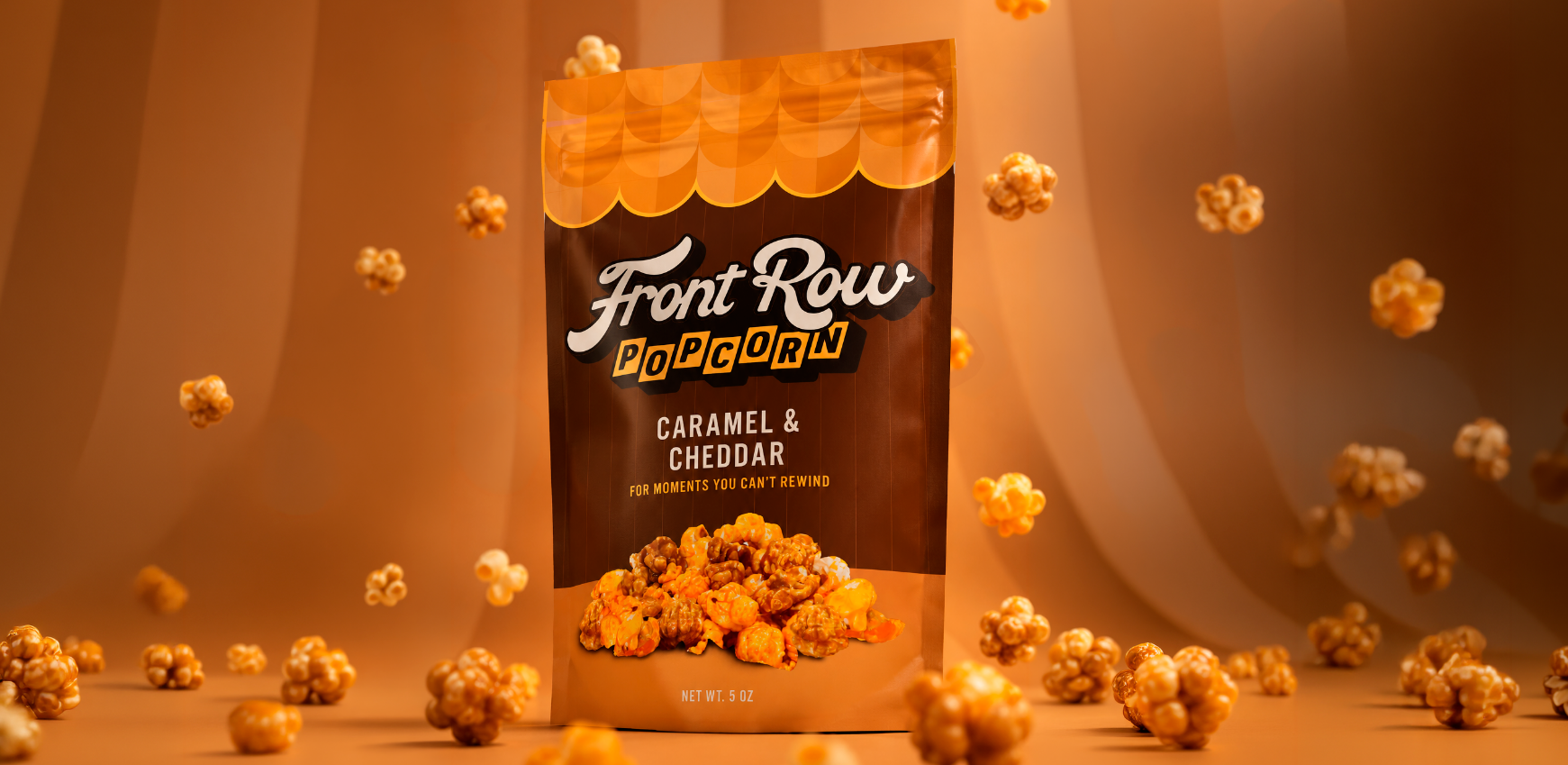 Front Row Popcorn — Caramel & Cheddar